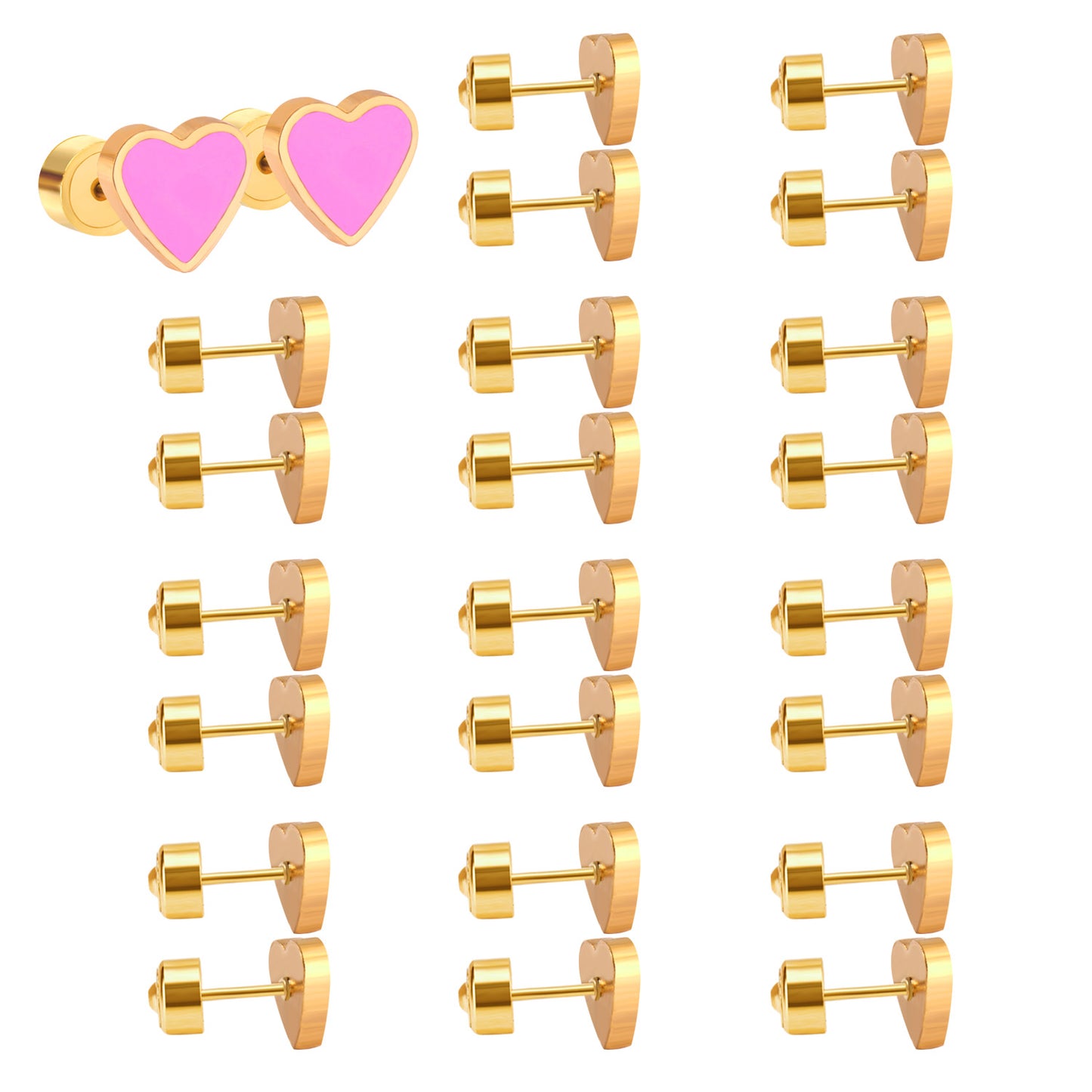 Wholesale Black Heart Stud Earrings Sleek Mystique Gold Edged Chic