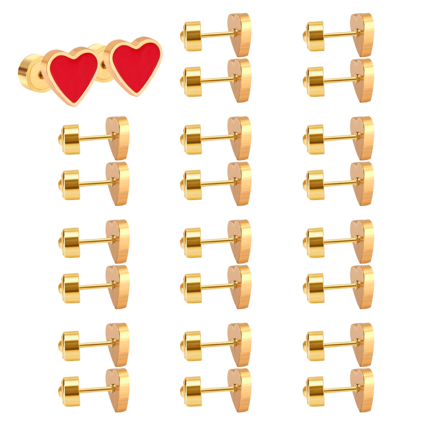 Wholesale Black Heart Stud Earrings Sleek Mystique Gold Edged Chic