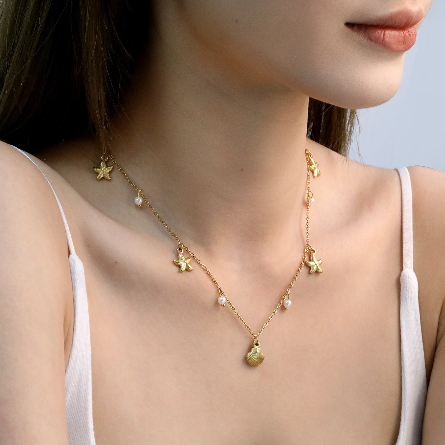 Wholesale Waterproof PVD Gold Butterfly Charm Dainty Necklace