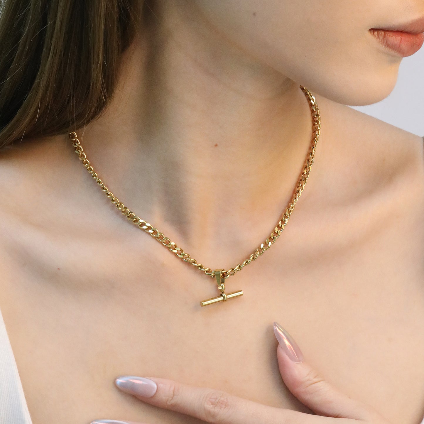 Bulk PVD Gold Industrial Sculpted OT-Clasp Cuban Necklace