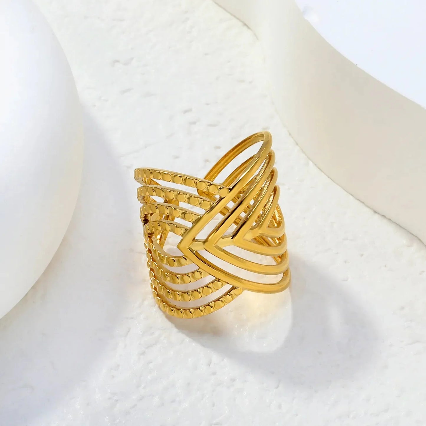 Ins Style 304L Stainless Steel Triangle Ring | Bold Geometric Statement