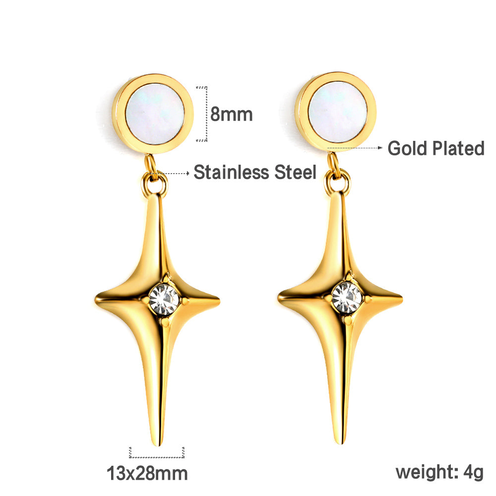 Bulk 18K Gold Star - spike Stud Earrings Modern Design