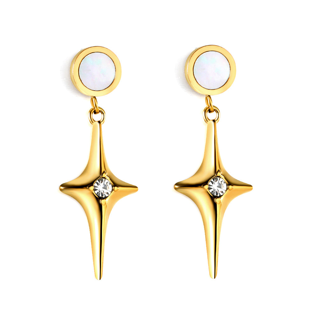 Bulk 18K Gold Star - spike Stud Earrings Modern Design
