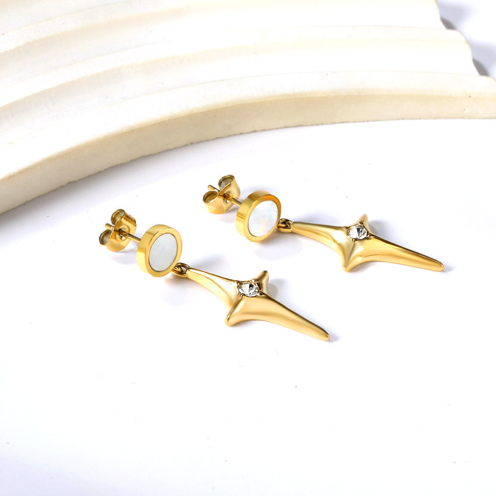 Bulk 18K Gold Star - spike Stud Earrings Modern Design