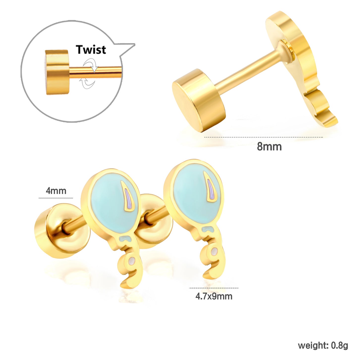 Wholesale 18K Gold Bell Stud Earrings Charming Design