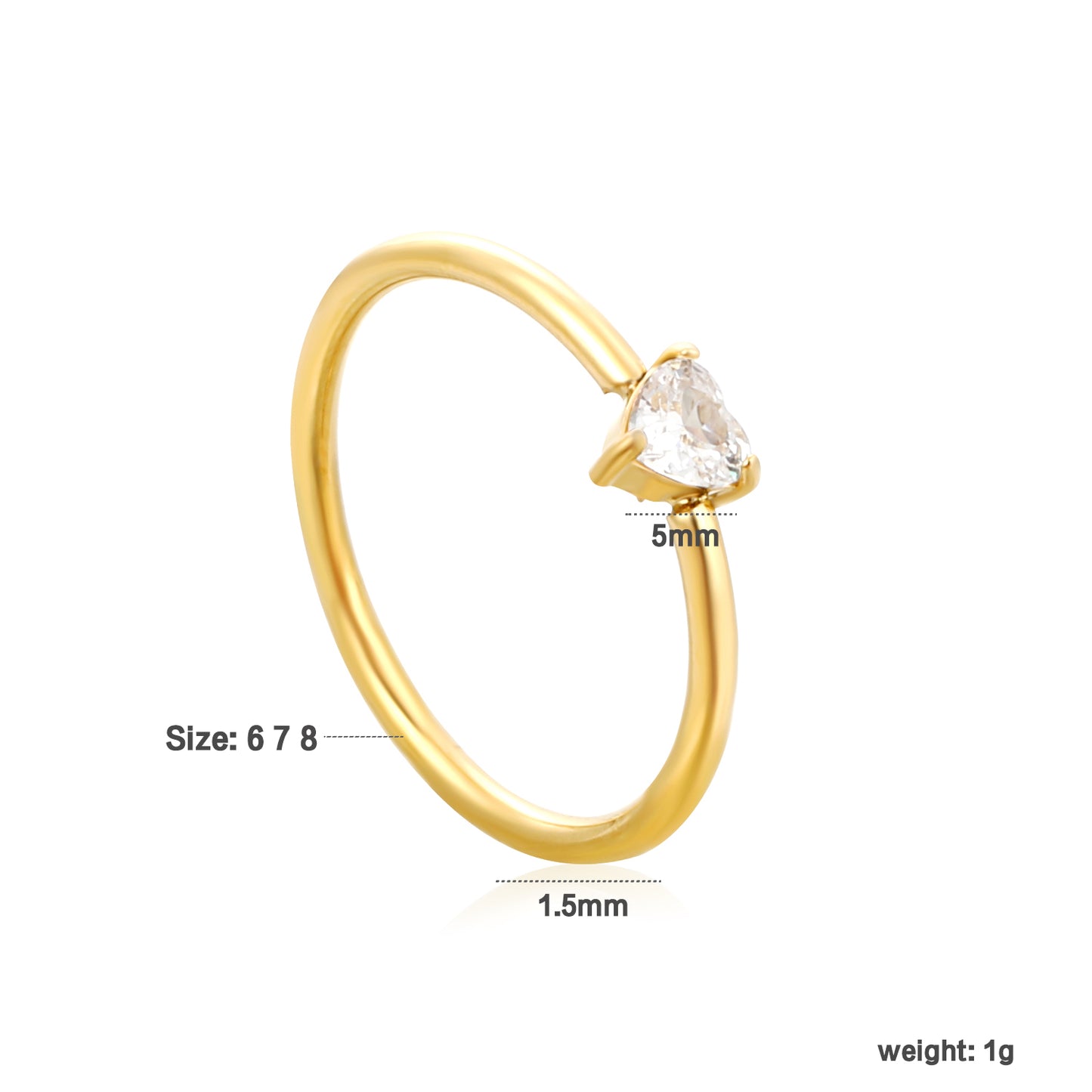 Wholesale Stainless Steel Classic Round Diamond Ring