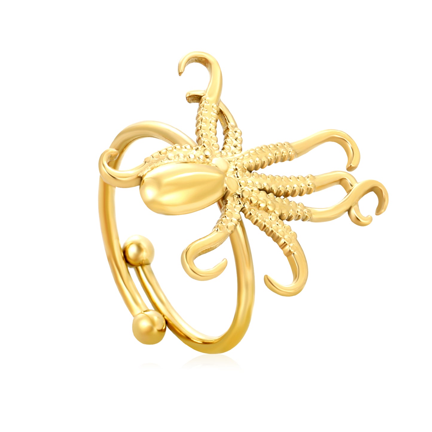 Wholesale Stainless Steel Marine Octopus Open Ring