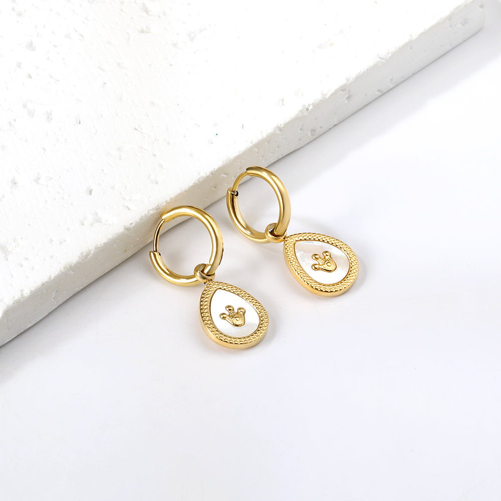 Bulk 18K Gold Textured Teardrop Hoop Earrings - Unique Design
