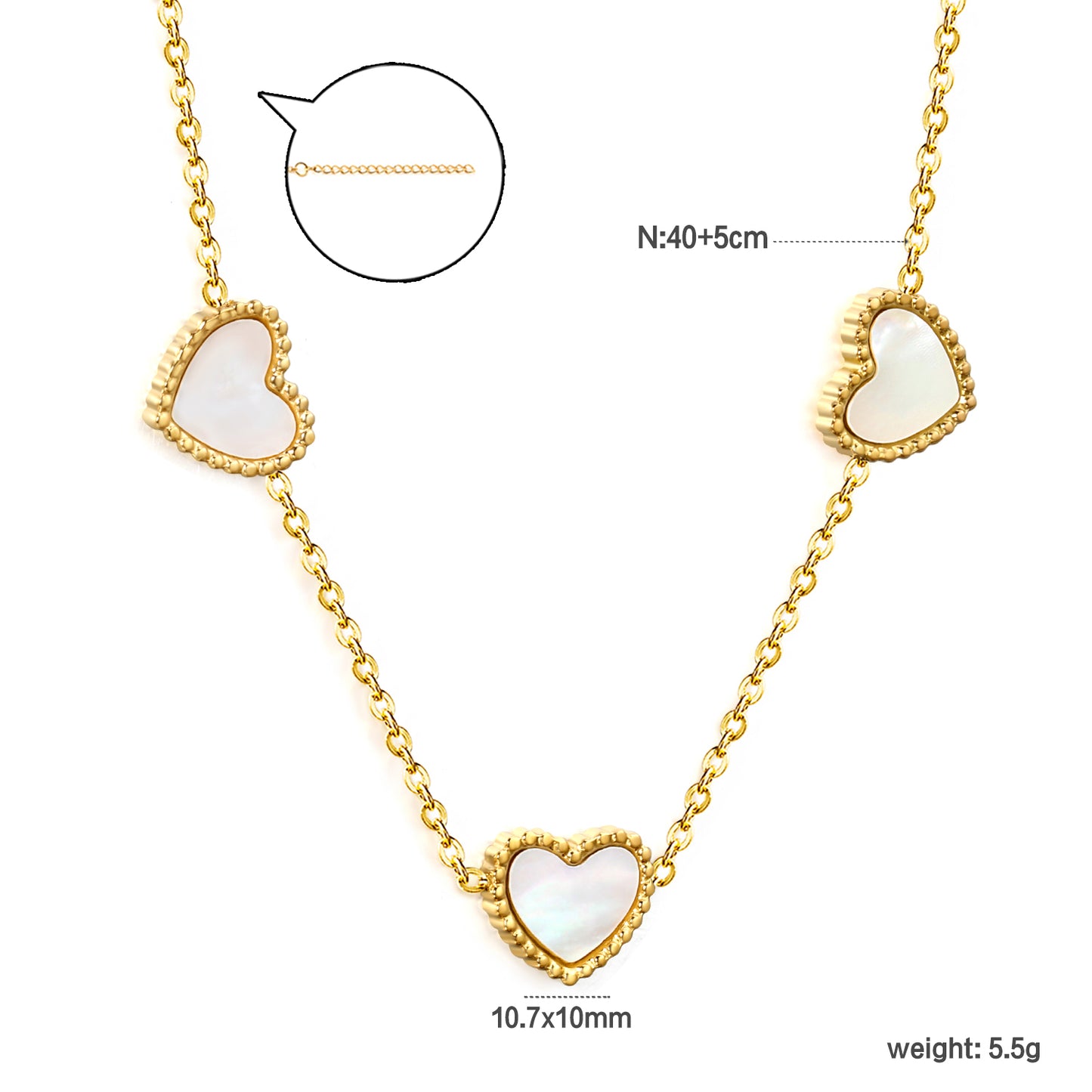 Bulk Gold Tone Heart Design Necklace Sweet Style