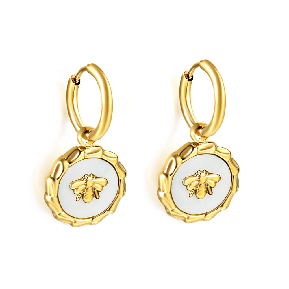 Bulk Bee Motif Hoop Earrings Cute Design