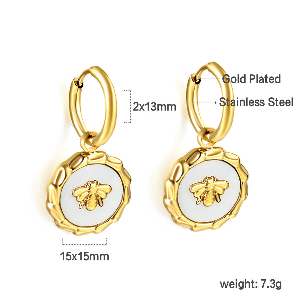 Bulk Bee Motif Hoop Earrings Cute Design