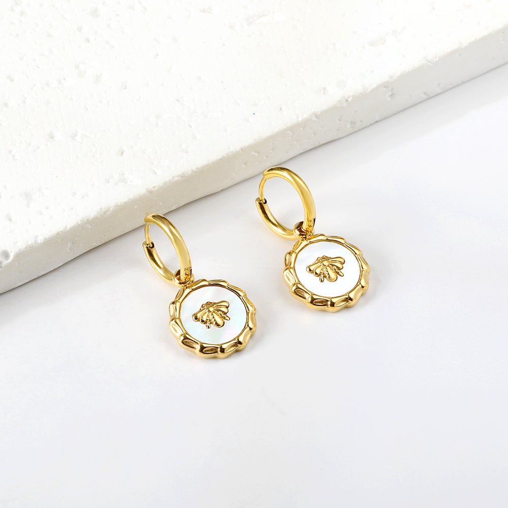Bulk Bee Motif Hoop Earrings Cute Design