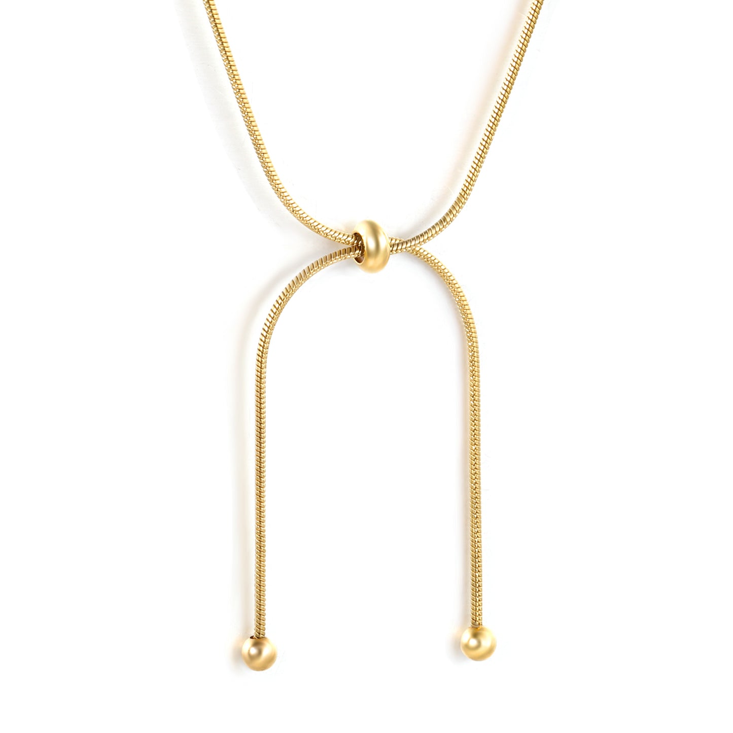 Wholesale Stainless Steel Contemporary Double Pearl Snake Chain Necklace