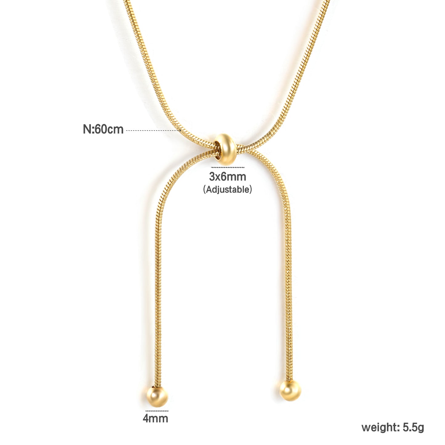 Wholesale Stainless Steel Contemporary Double Pearl Snake Chain Necklace