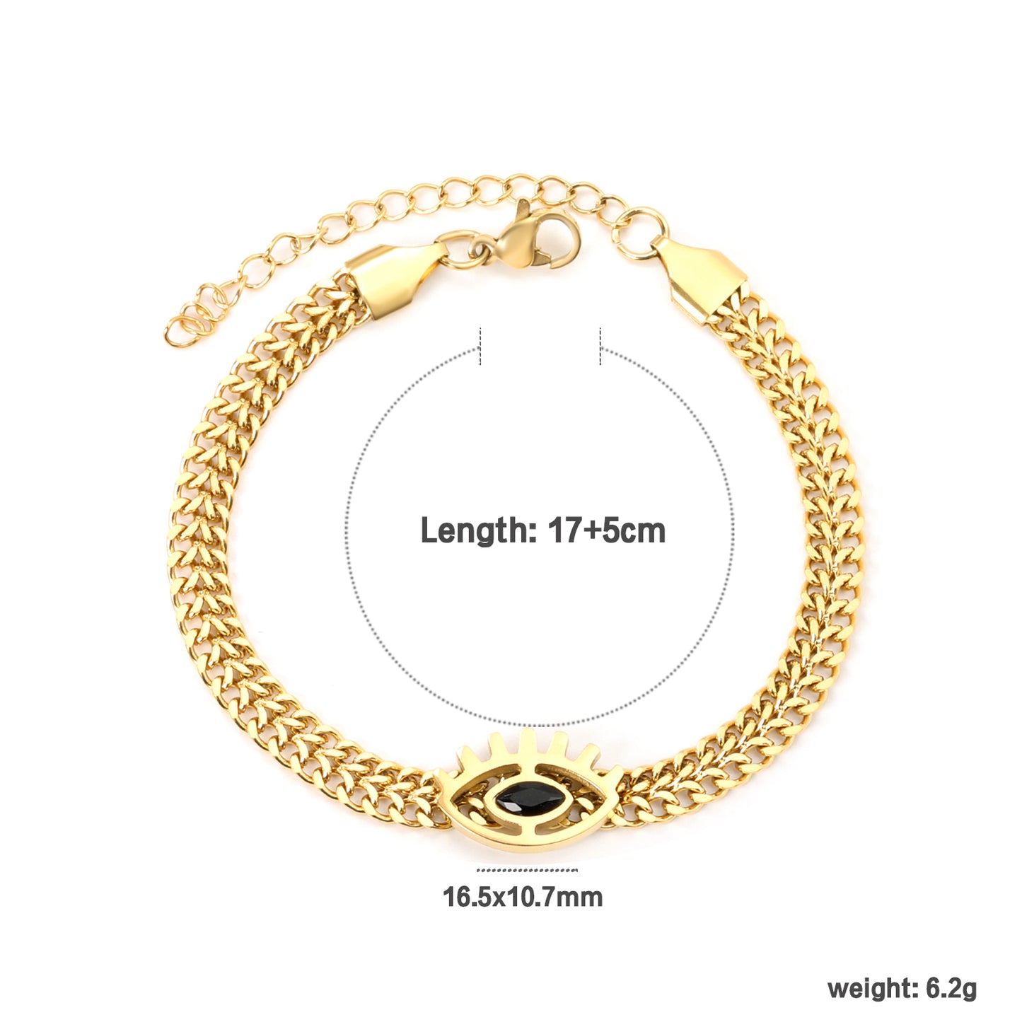 Bulk Stainless Steel Celestial Eye Pendant Wide Bracelet