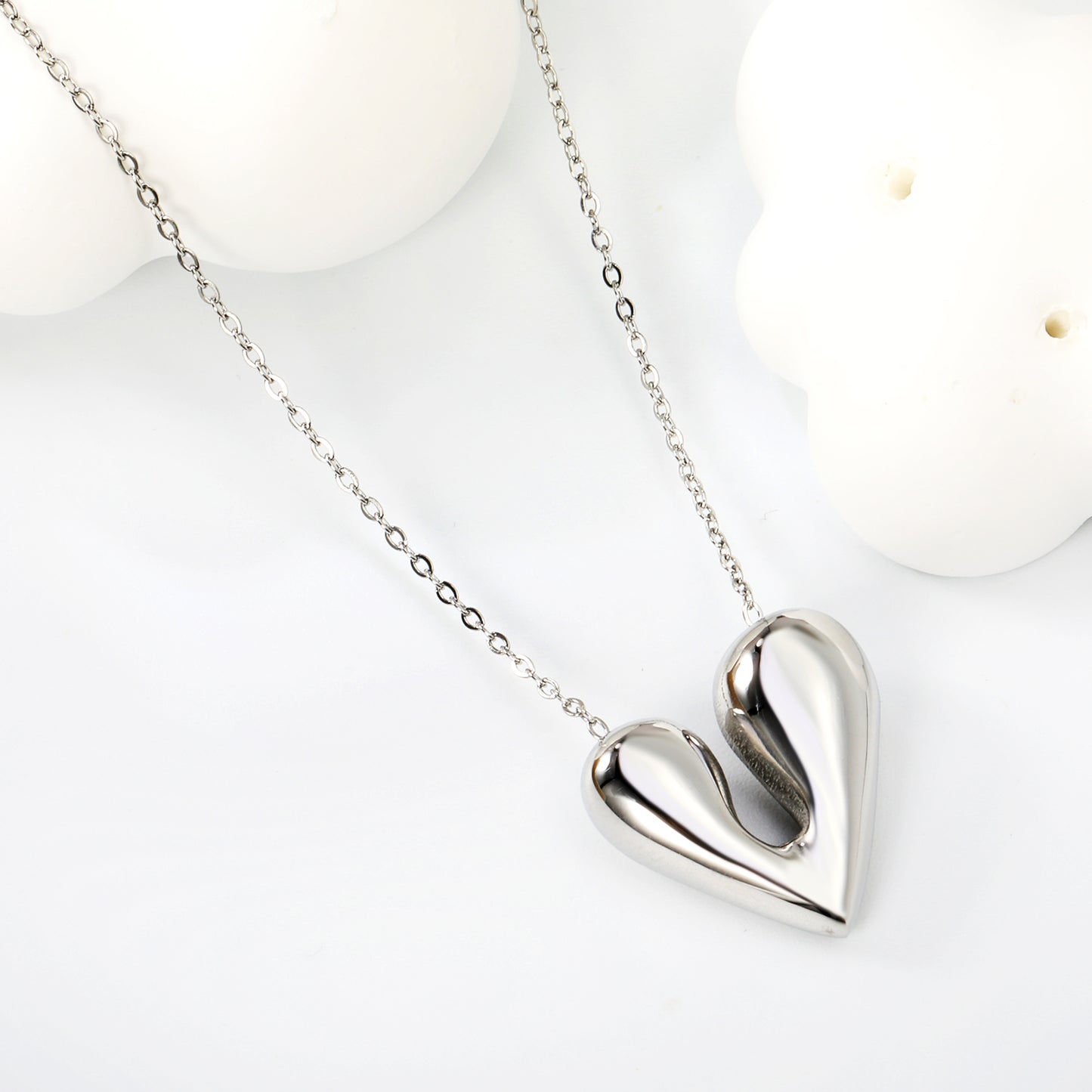 Bulk Gold Tone Heart - shaped Pendant Necklace Modern Love