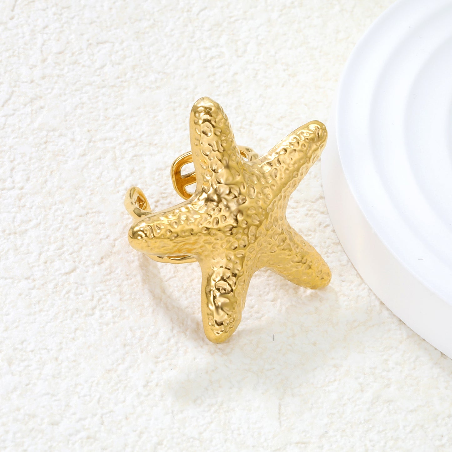 Bulk 18K Gold Plated Marine Single Starfish Open Ring