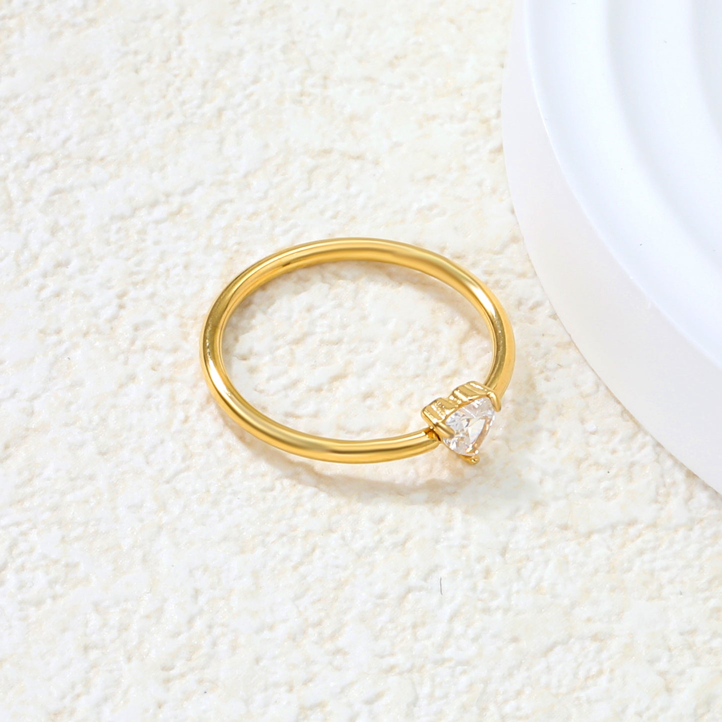 Wholesale Stainless Steel Classic Round Diamond Ring