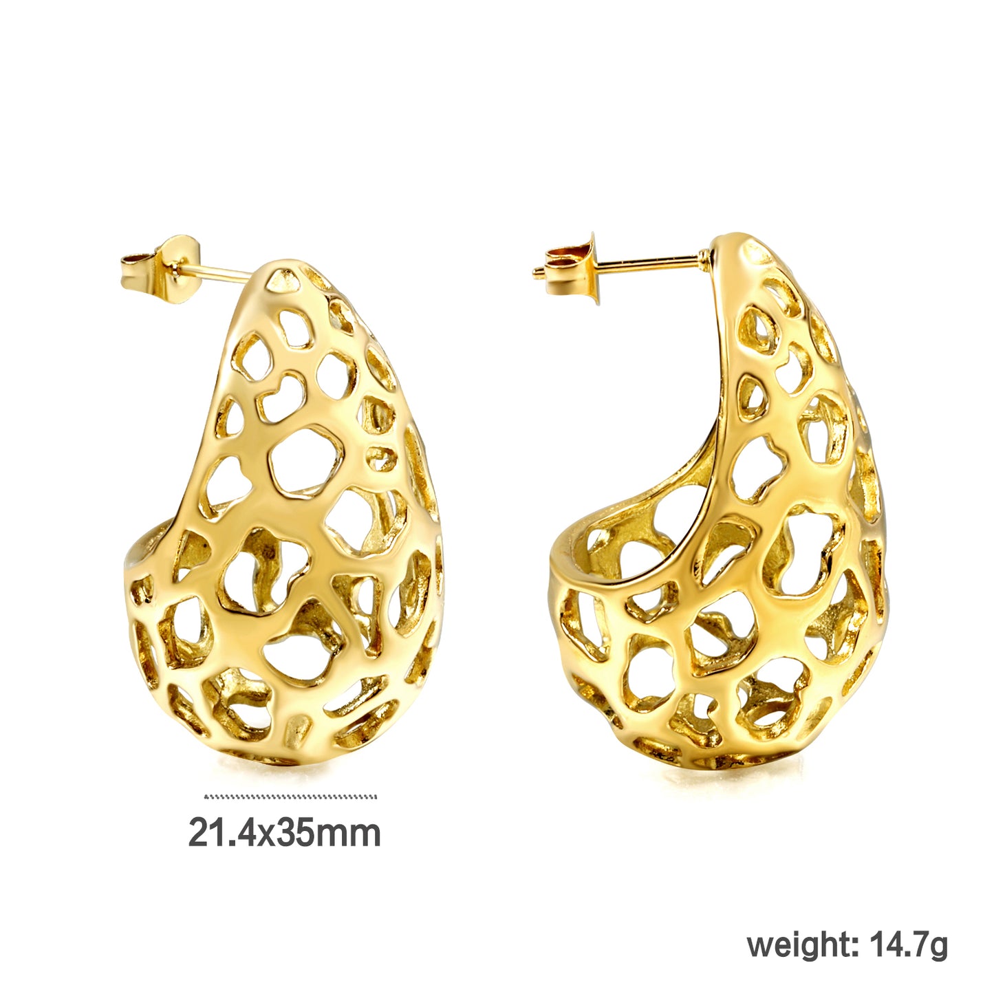Wholesale 18K Gold Heart Bow Earrings Playful Sweetheart