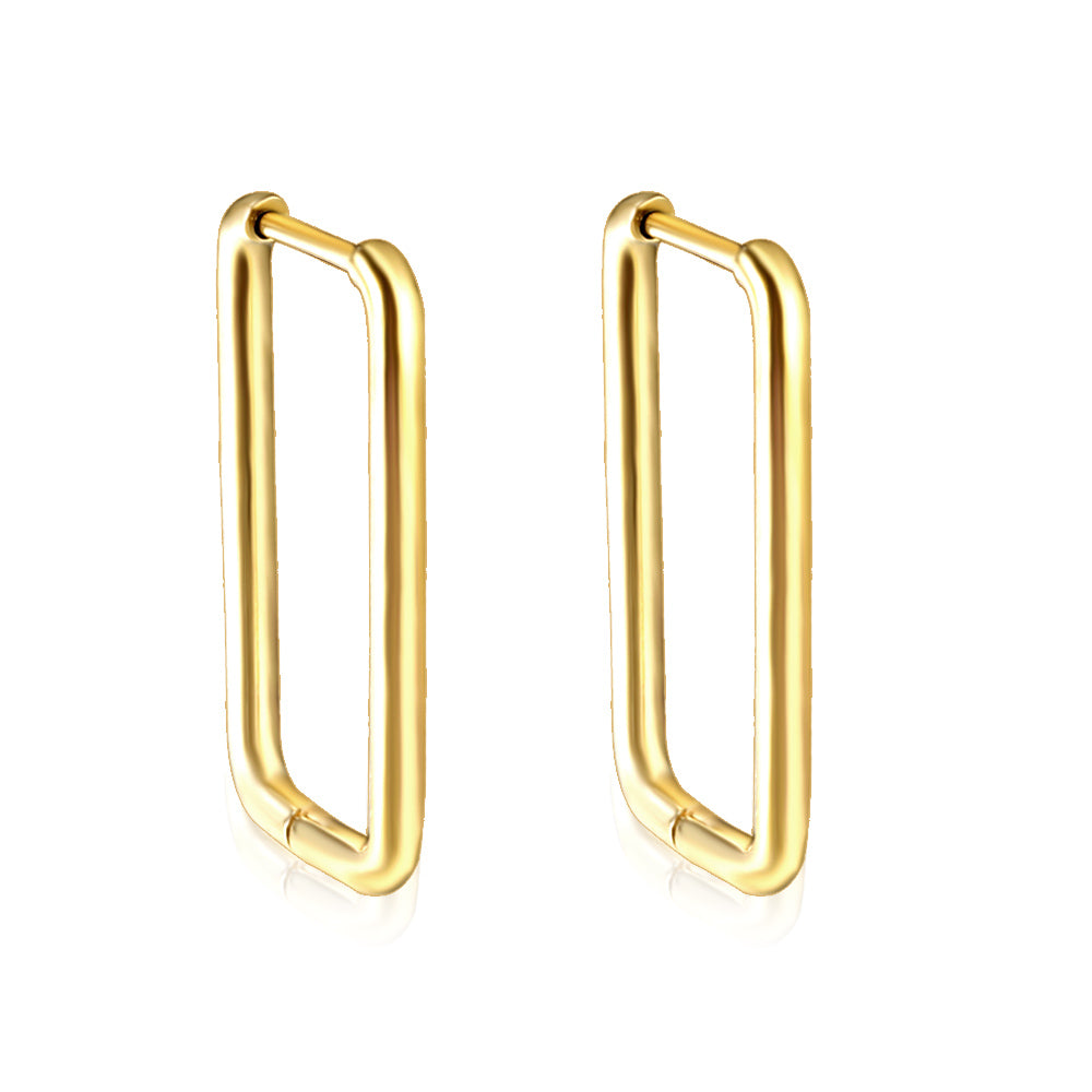 Wholesale Sleek Square - Shaped Gold Earrings for Trendy Jewelry Retailers