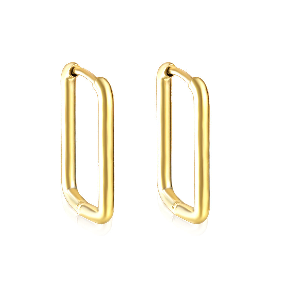 Wholesale Sleek Square - Shaped Gold Earrings for Trendy Jewelry Retailers