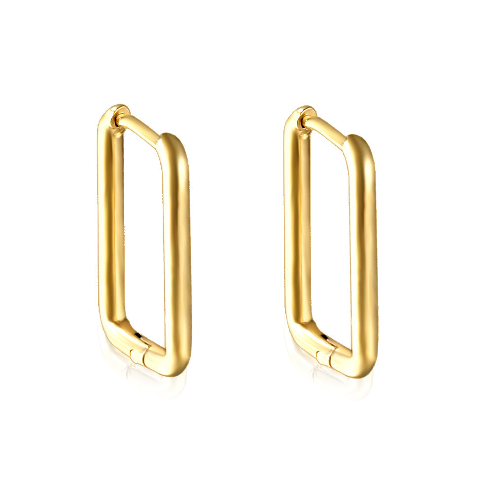 Wholesale Sleek Square - Shaped Gold Earrings for Trendy Jewelry Retailers