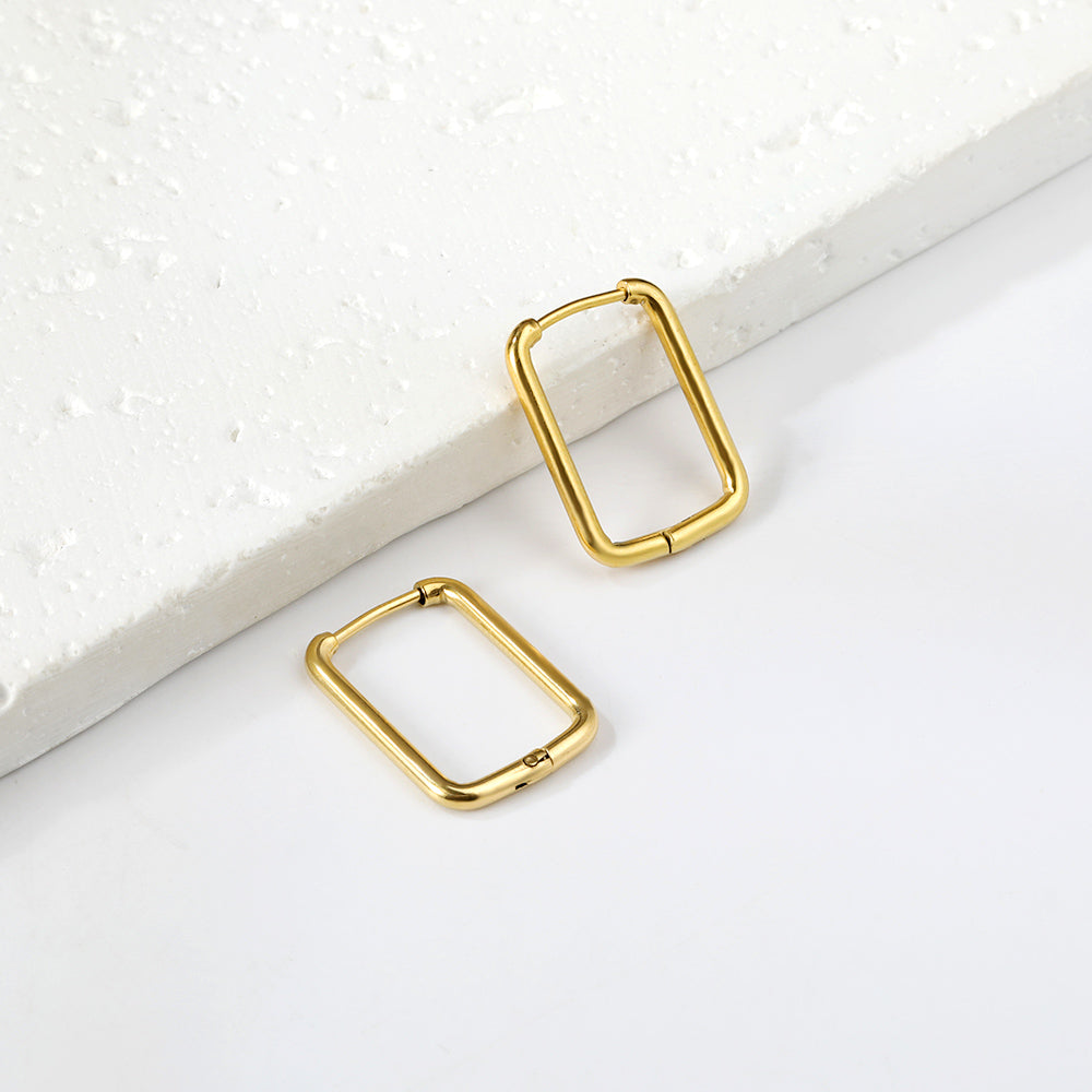 Wholesale Sleek Square - Shaped Gold Earrings for Trendy Jewelry Retailers
