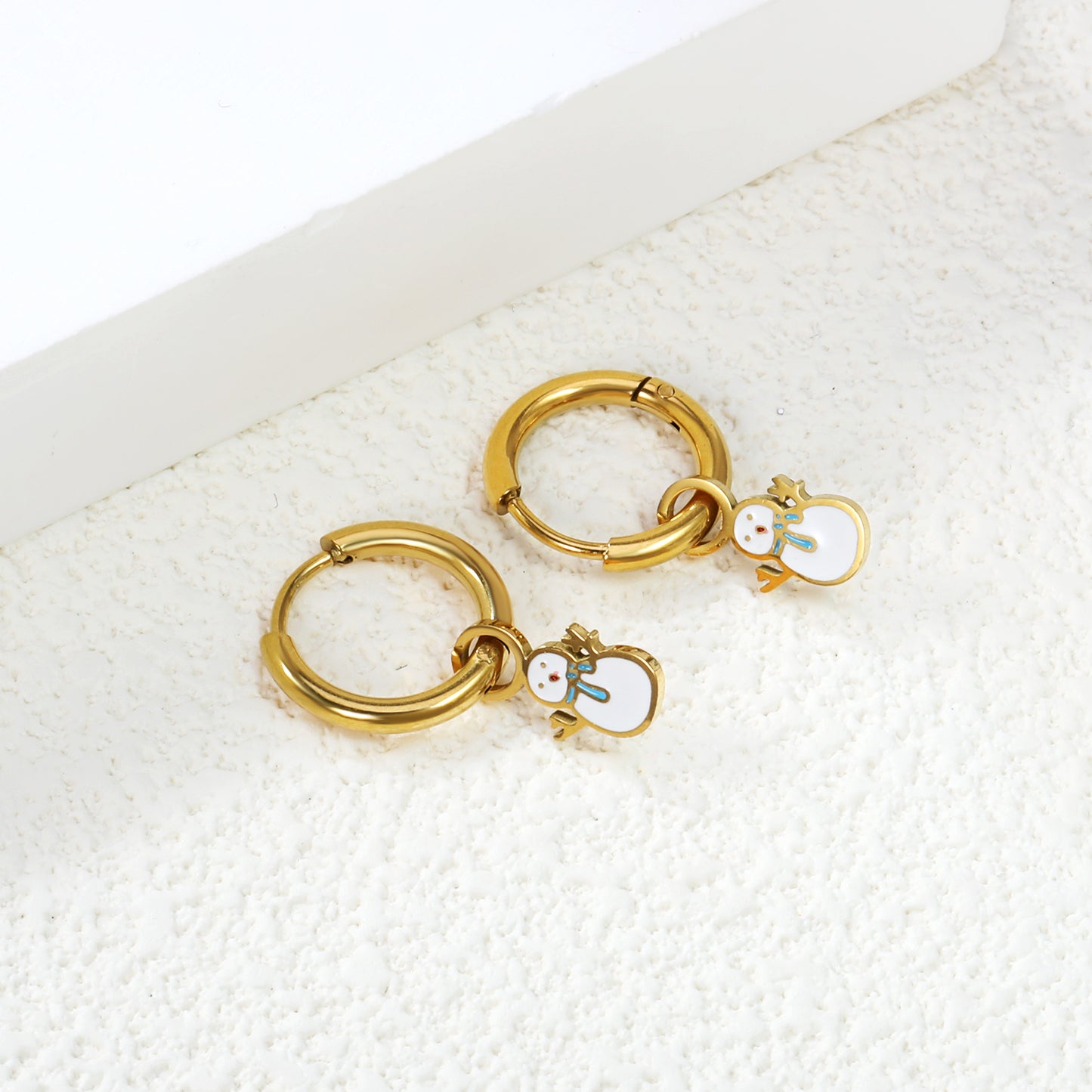 Bulk Snowman Hoop Earrings Winter Whimsy