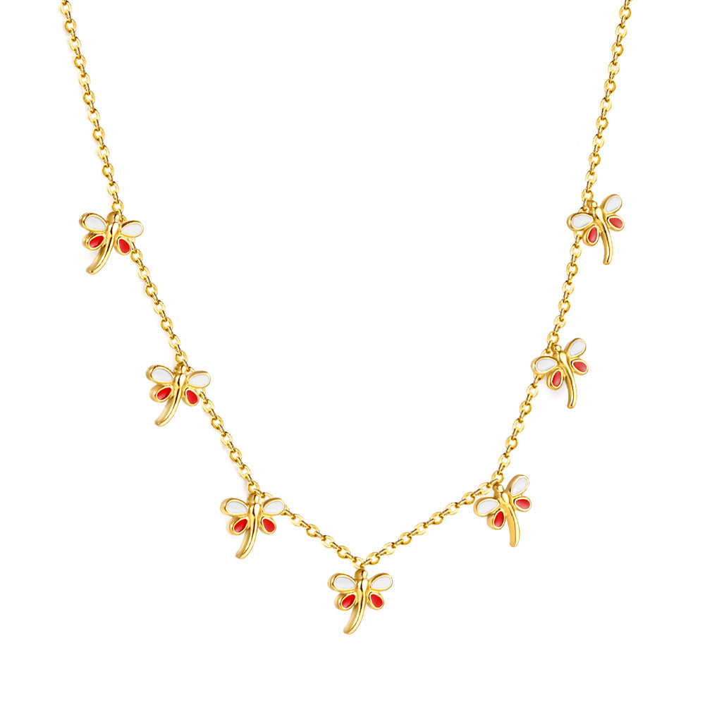 Wholesale Gold Tone Small Flower Decor Necklace Delicate Bloom