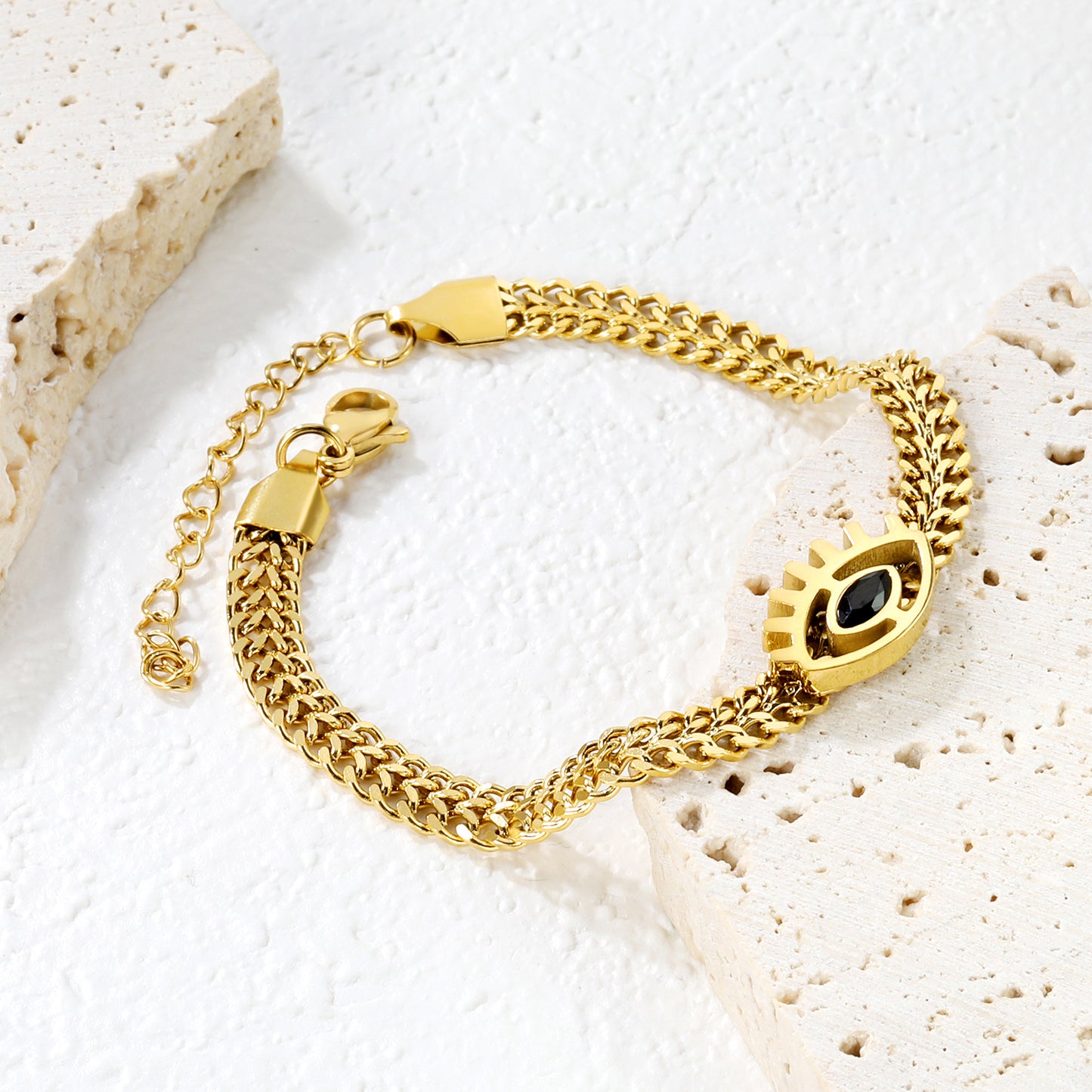 Bulk Stainless Steel Celestial Eye Pendant Wide Bracelet