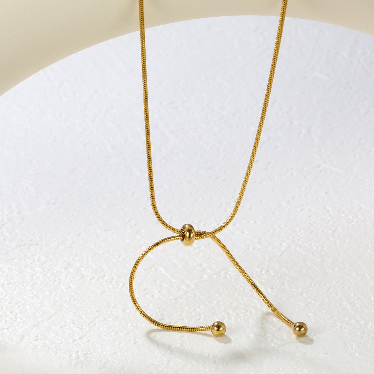 Wholesale Stainless Steel Contemporary Double Pearl Snake Chain Necklace