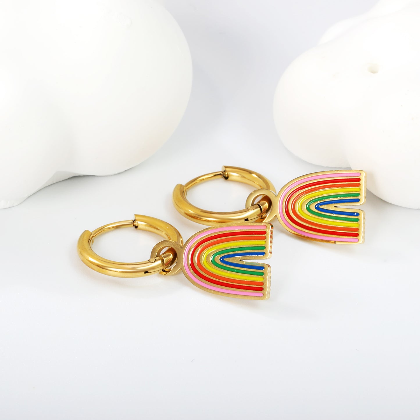 Bulk Rainbow Hoop Earrings Joyful Spectrum