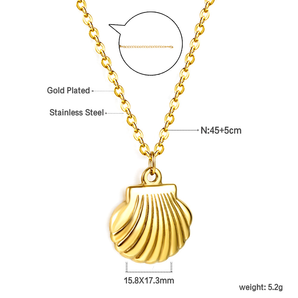 Wholesale Stainless Steel Shell Pendant Necklace
