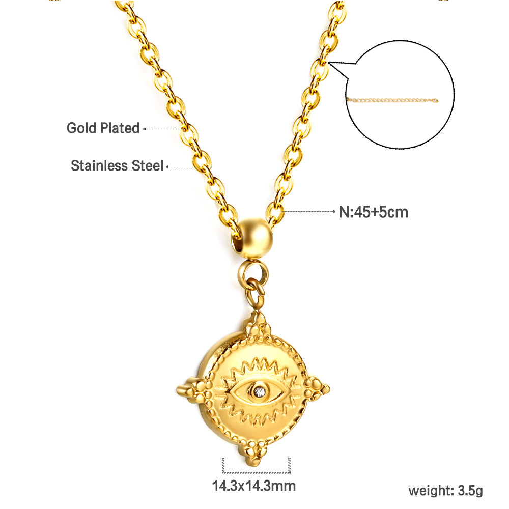 Bulk Circular Patterned Necklace Retro Mysterious Style