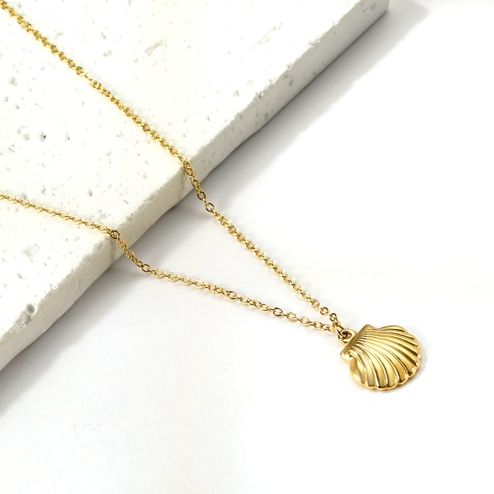 Wholesale Stainless Steel Shell Pendant Necklace