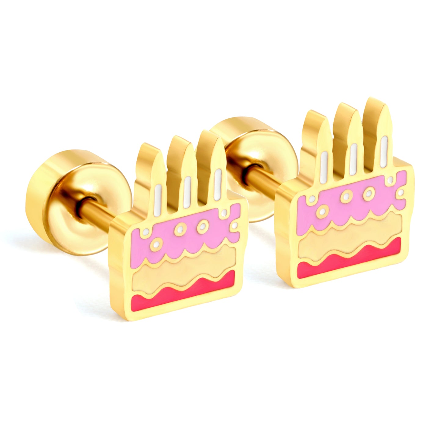 Wholesale 18K Gold Santa Stud Earrings Festive Joy