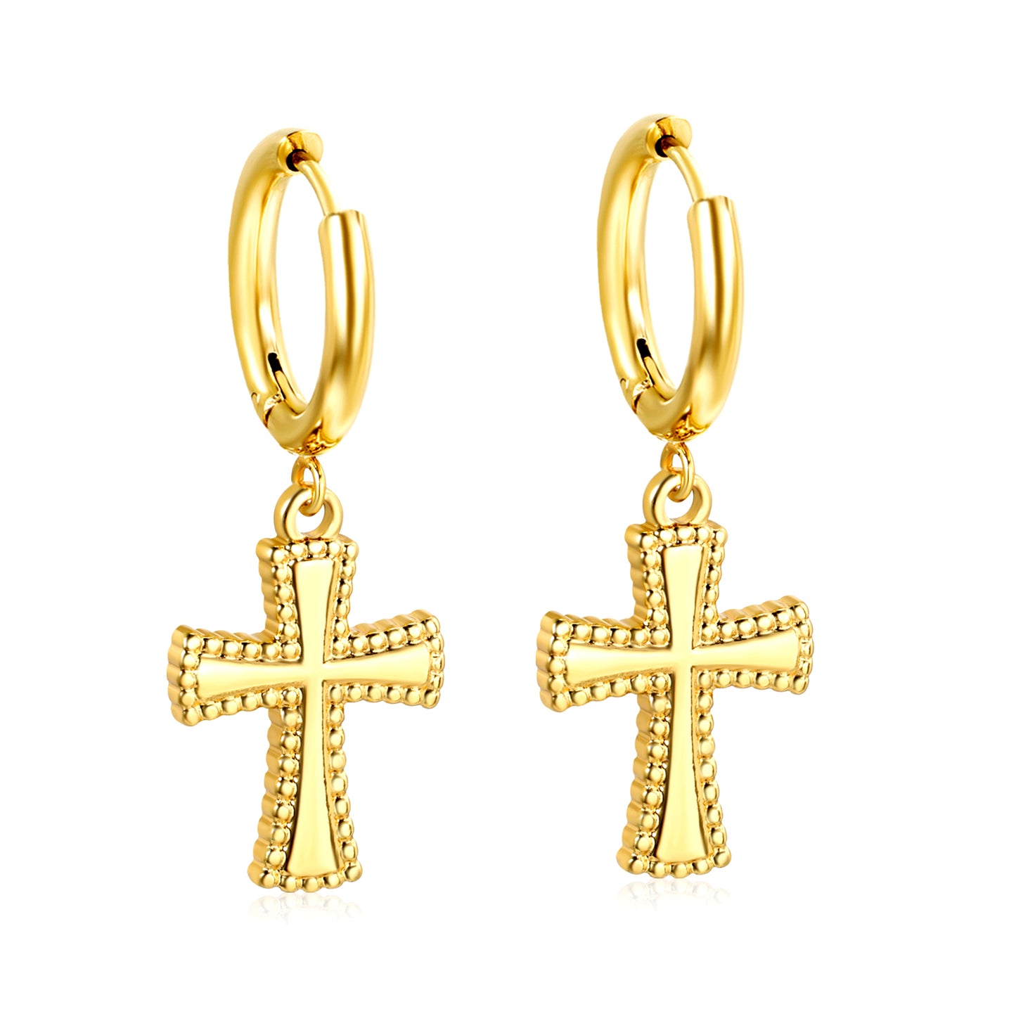Golden earrings + cross earrings jewelry suppliers