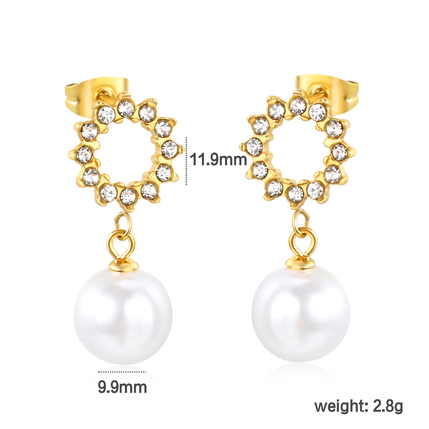 Golden gummy bead pendant + round with white diamond hoop earrings jewelry supplier