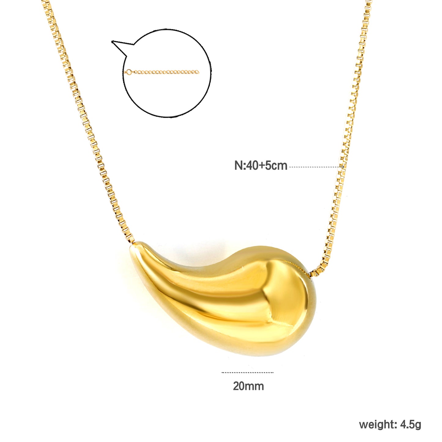 Wholesale Gold Tone Streamlined Pendant Necklace Modern Sophistication