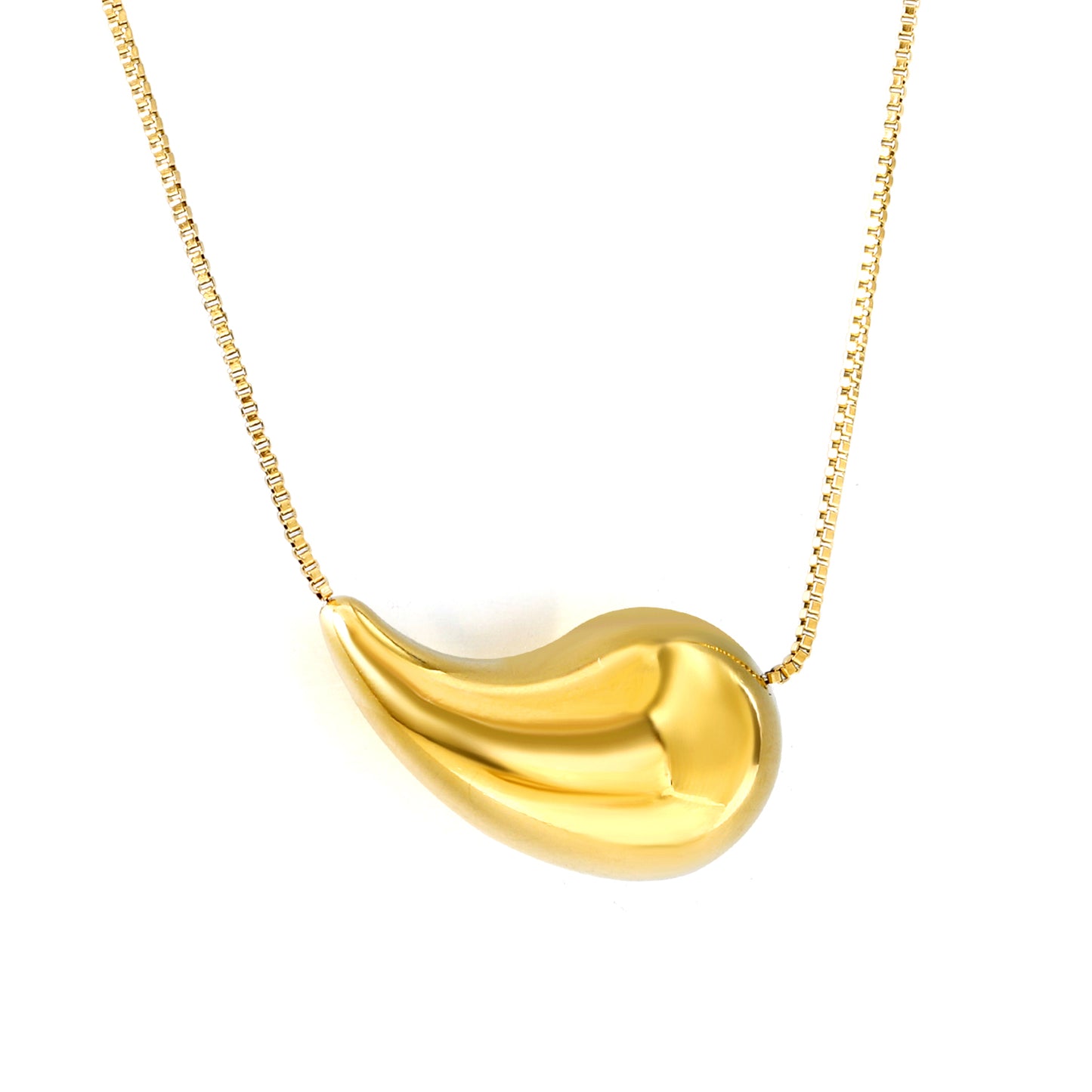 Wholesale Gold Tone Streamlined Pendant Necklace Modern Sophistication