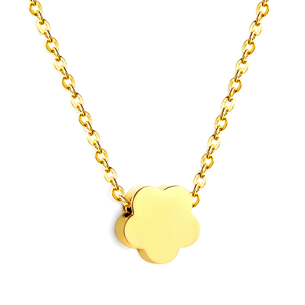 Bulk Gold Tone Small Red Flower Decor Necklace Vibrant Touch