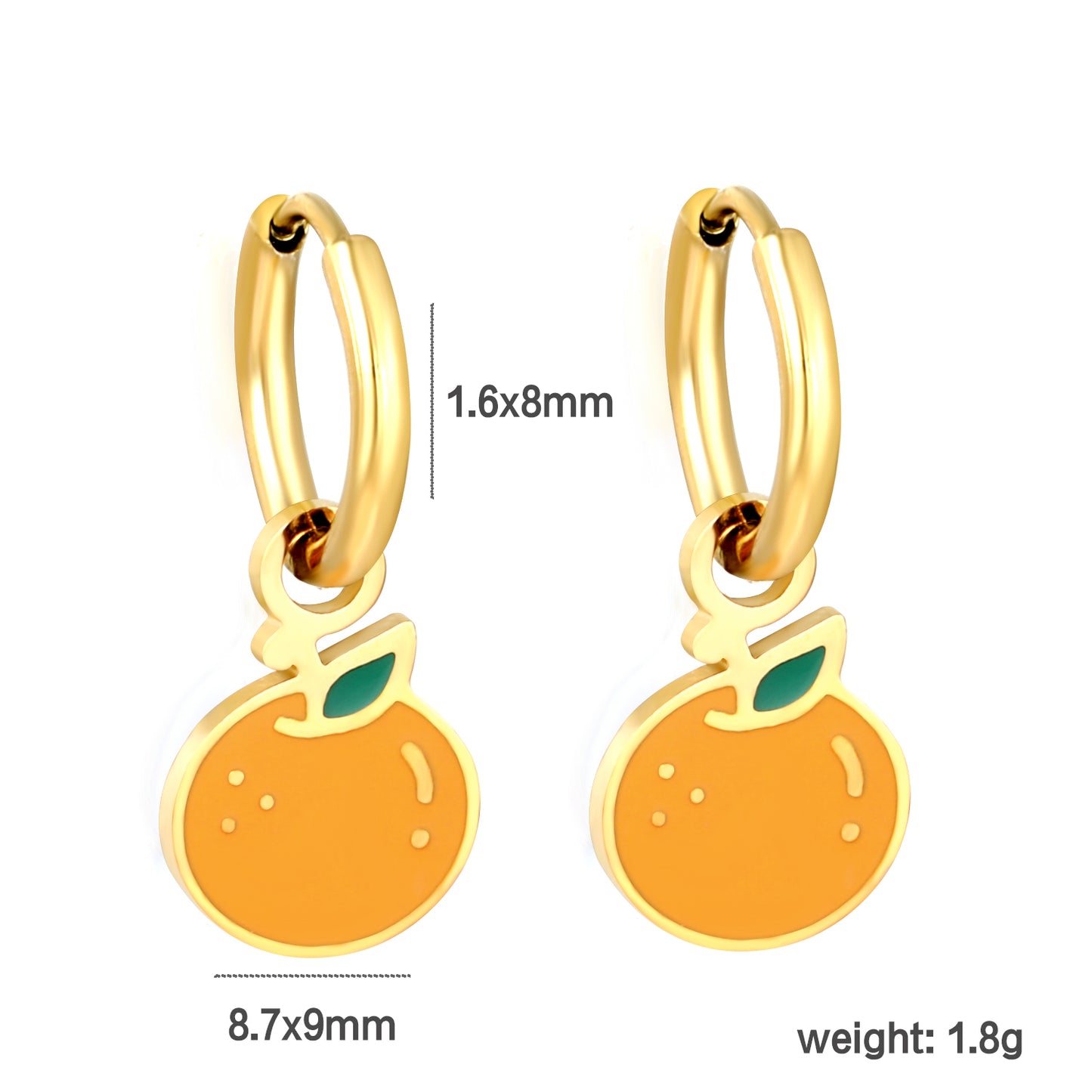 Bulk 18K Gold Orange - shape Hoop Earrings