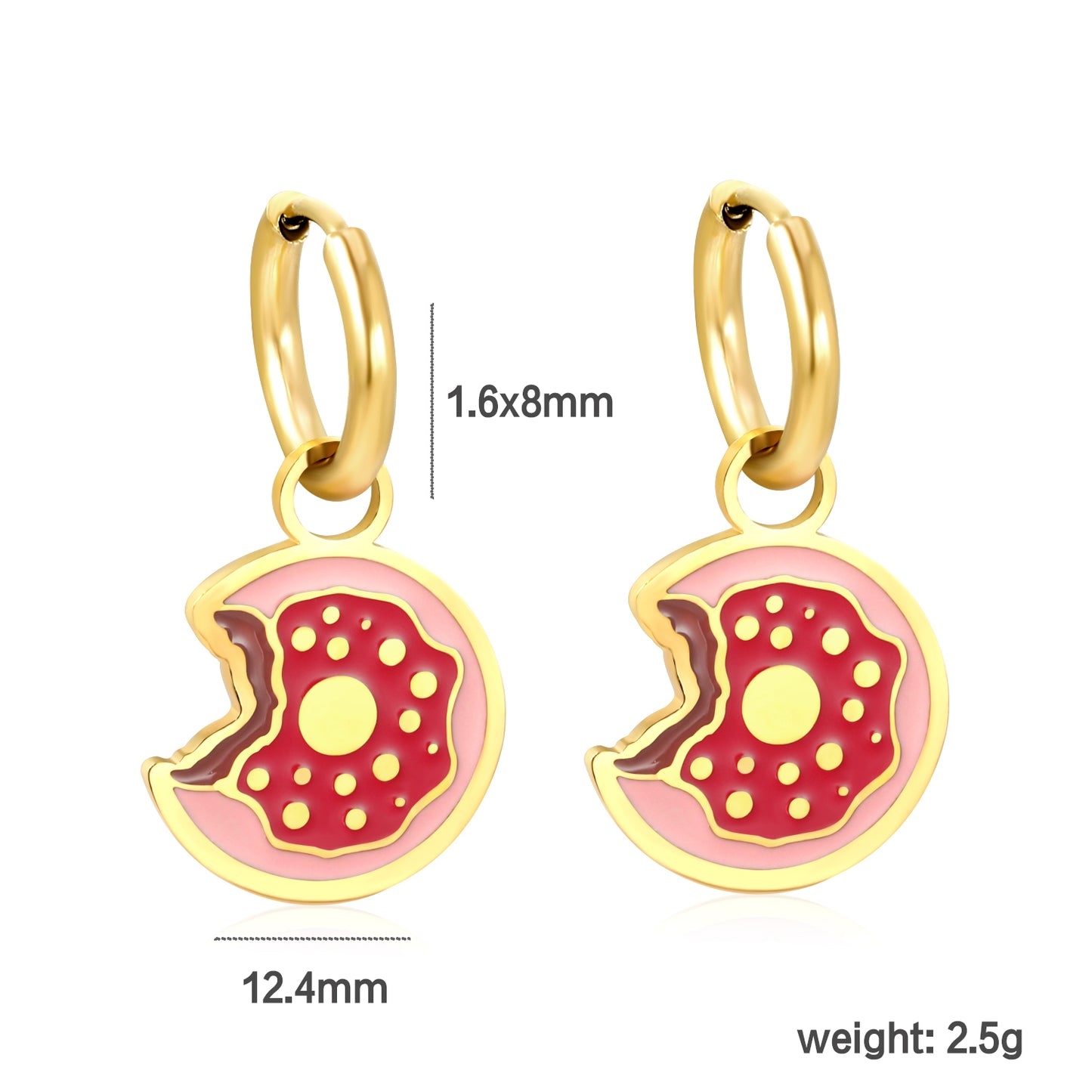 Bulk 18K Gold Donut - design Hoop Earrings SGS Certified