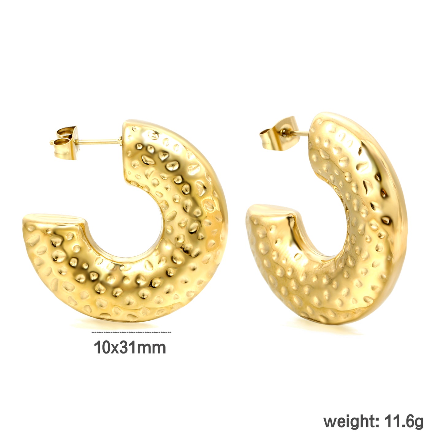 Wholesale Intricate Hollow Gold C - shaped Earrings for Jewelry Vendors