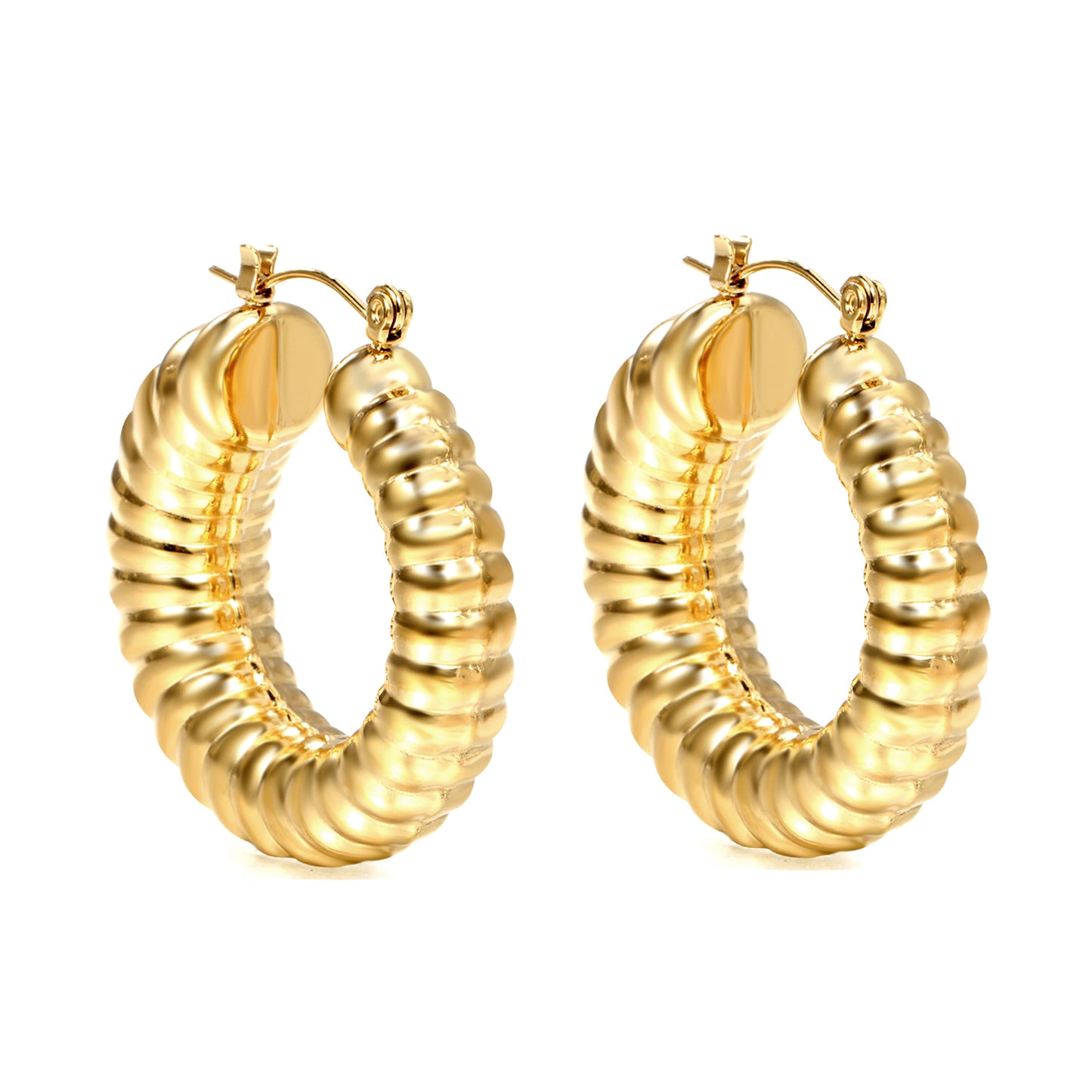 Wholesale Multi - textured Gold C - shaped Earrings for Fashion Wholesalers