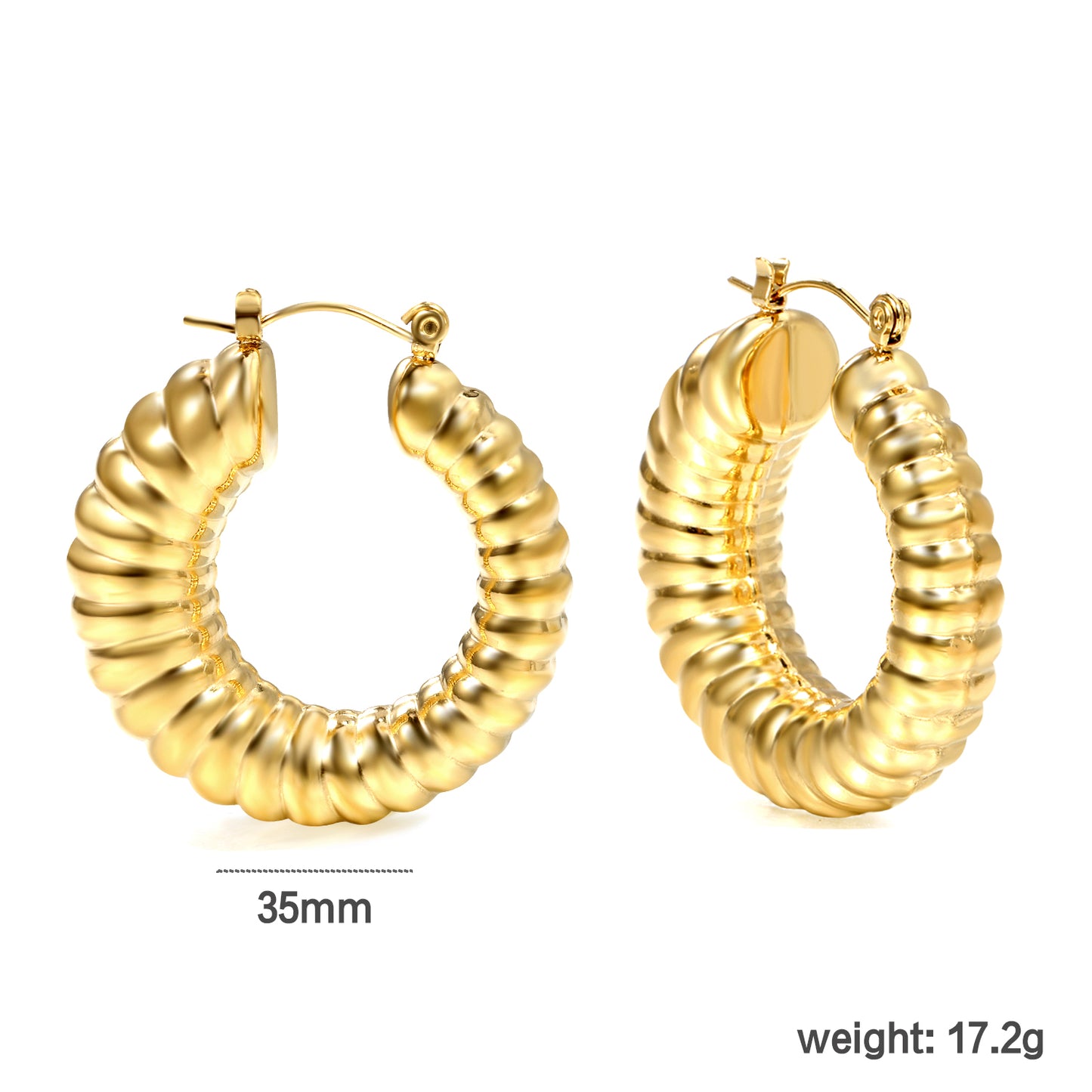 Wholesale Multi - textured Gold C - shaped Earrings for Fashion Wholesalers