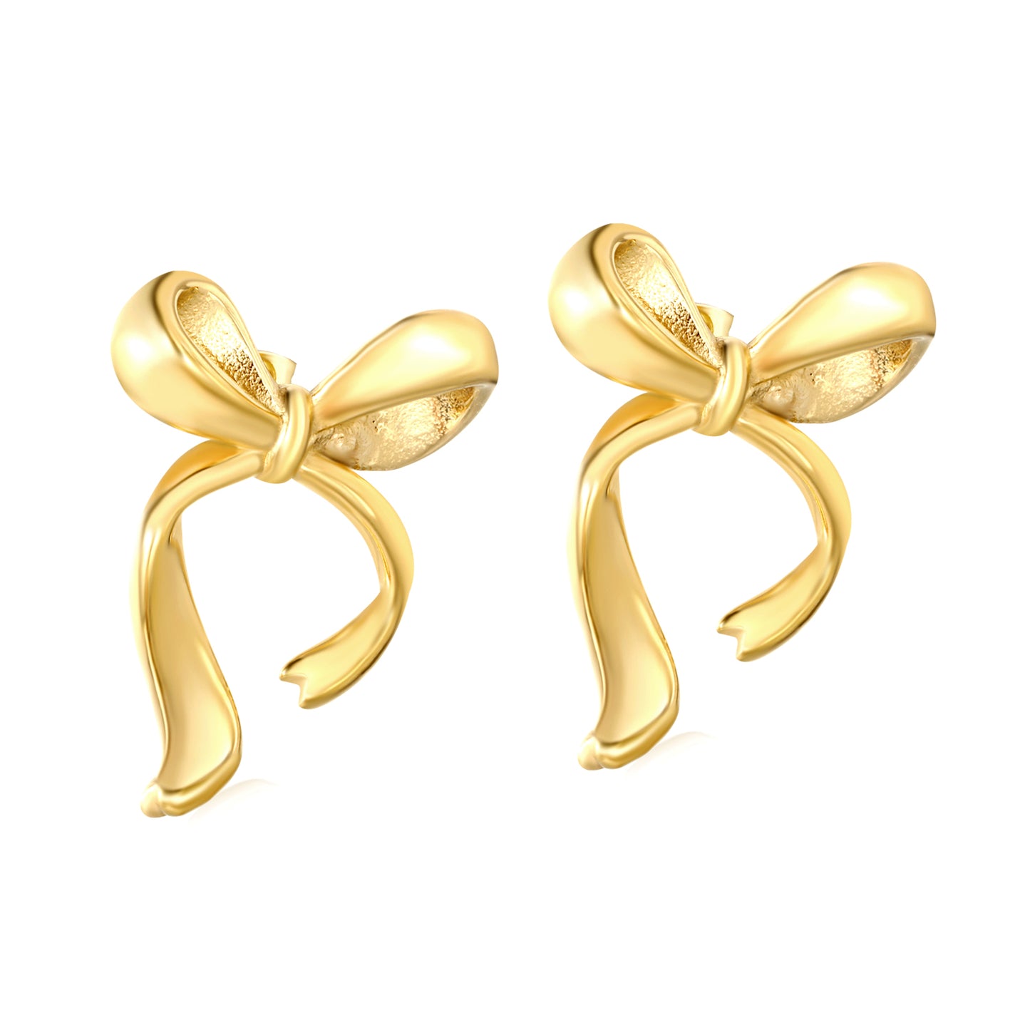 Gold bow stud earrings gold jewelry suppliers