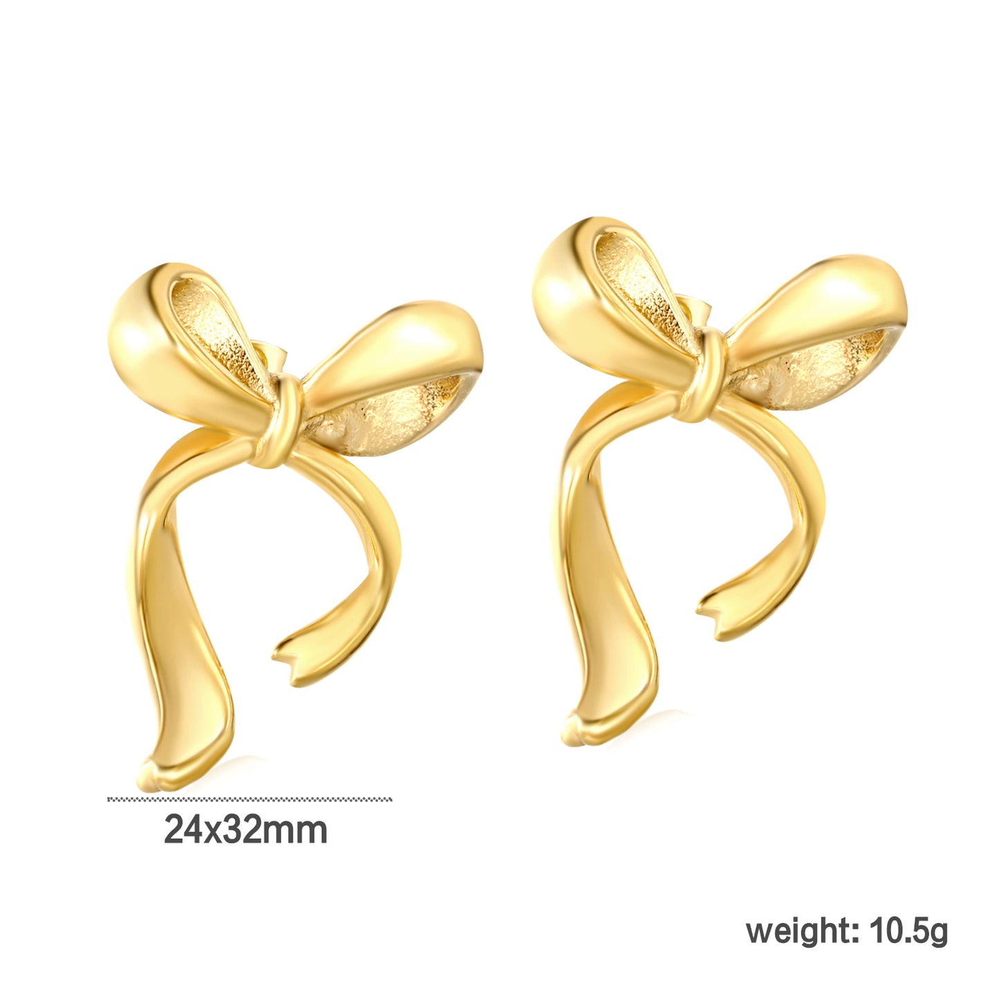 Gold bow stud earrings gold jewelry suppliers
