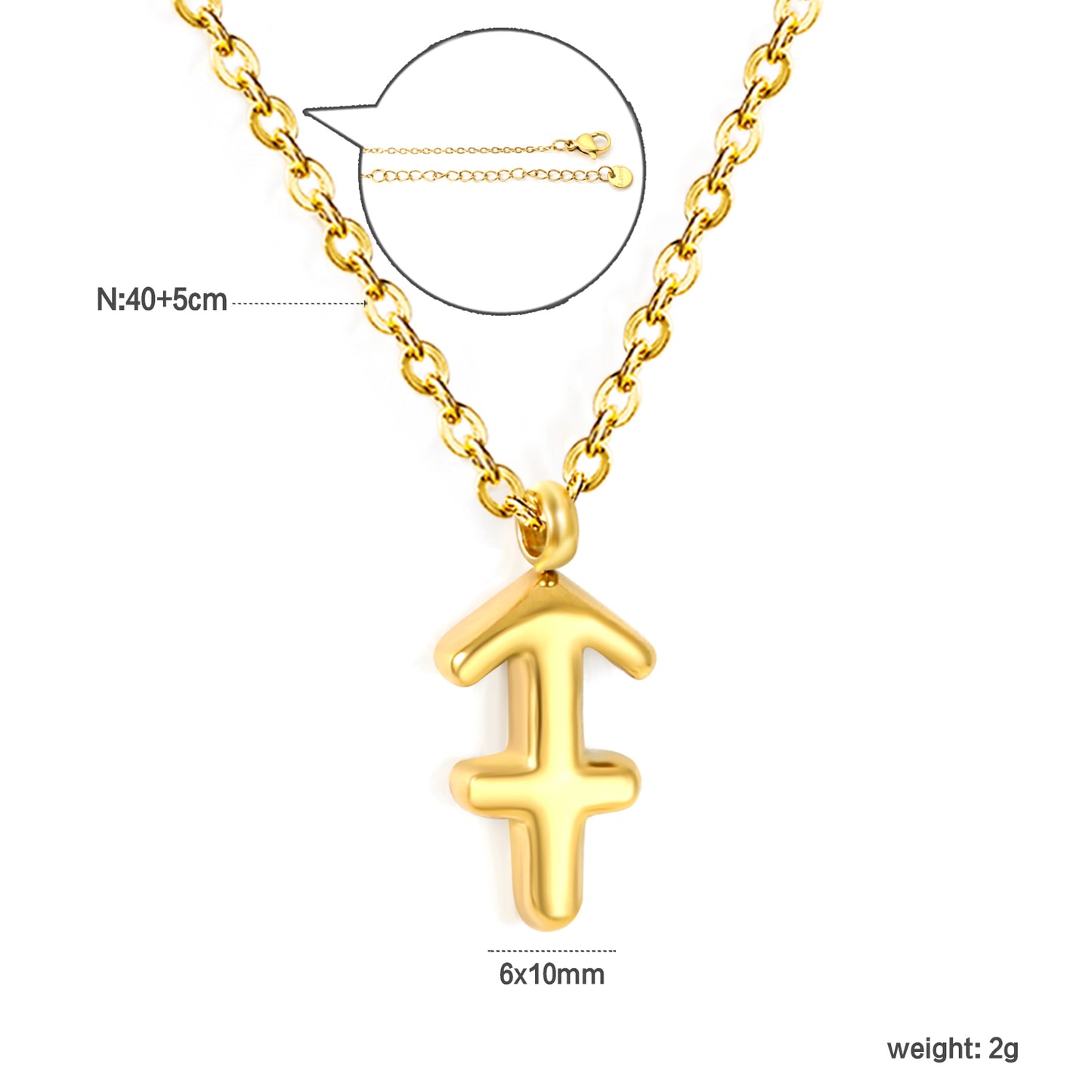 Wholesale 18K Gold Plated Zodiac Sign Necklace Astrological Symbol Pendant Delicate Chain Celestial Luxury