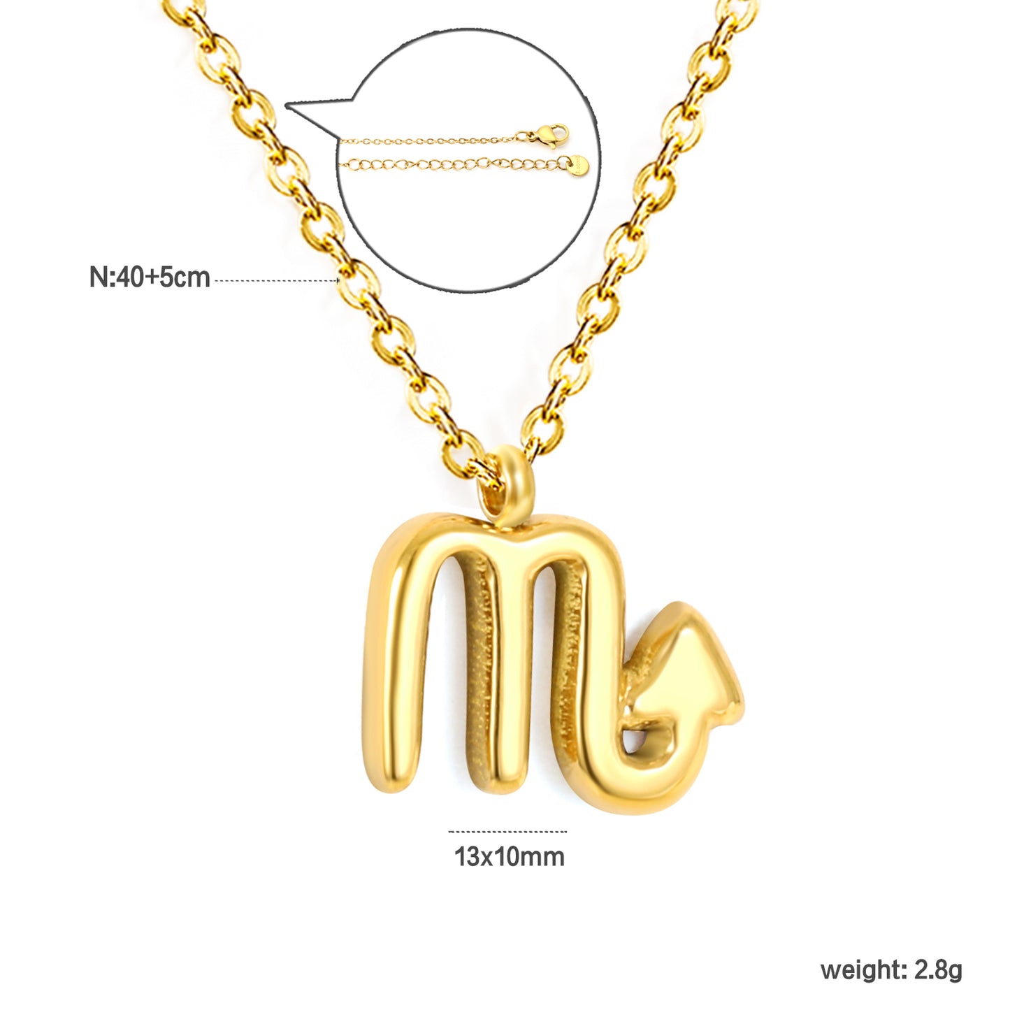 Wholesale 18K Gold Plated Zodiac Sign Necklace Astrological Symbol Pendant Delicate Chain Celestial Luxury